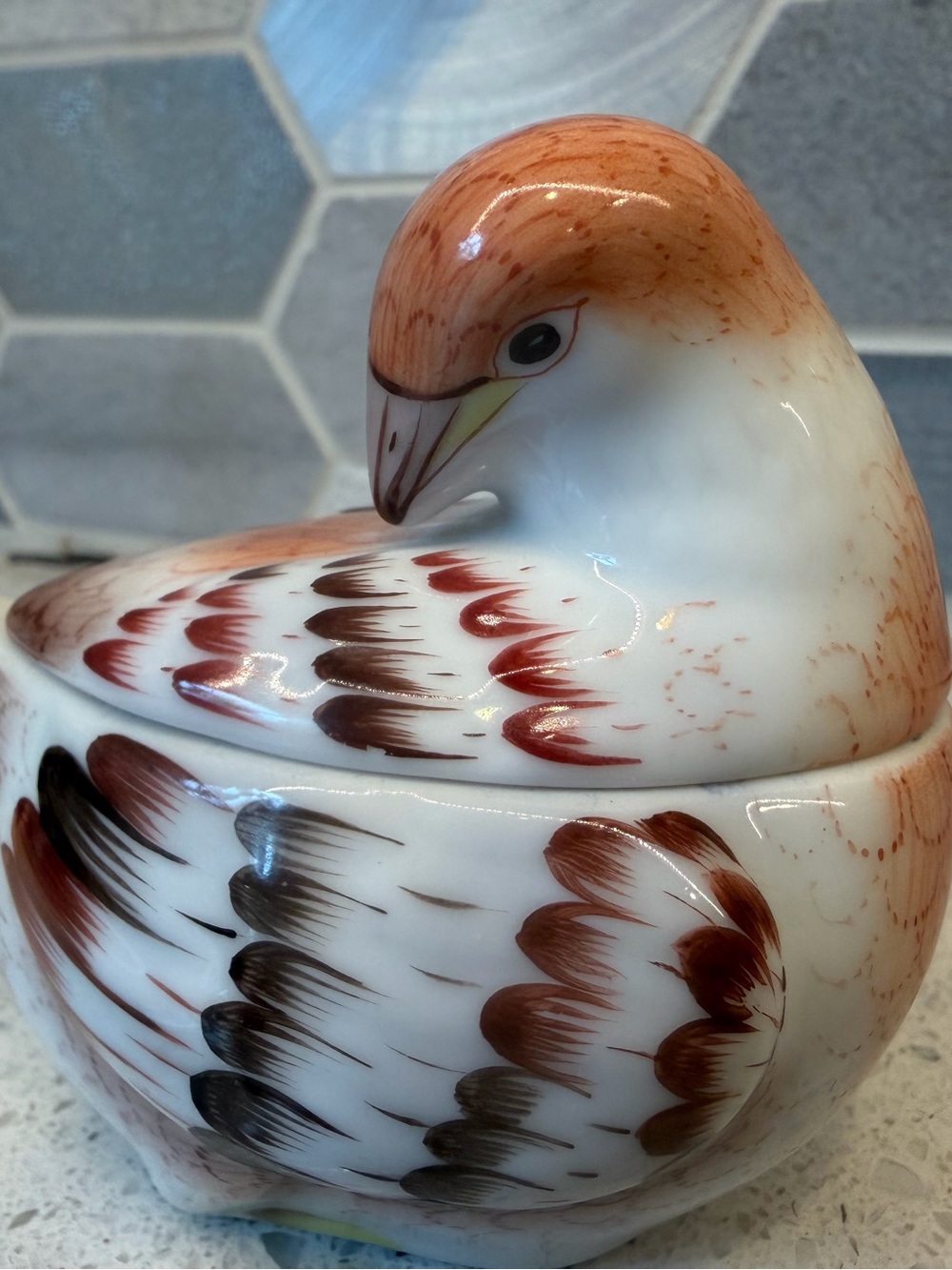 1930 Herend Rare Vintage Poultry. Stamped. Prestine Condition. Lidded Bon Bon.